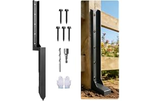 Fence Post Repair Stake with Serrated Edge Heavy Duty Steel 33.5 In,for Tilted or Broken Wooden Posts,Ground Spike Anchor,1 P