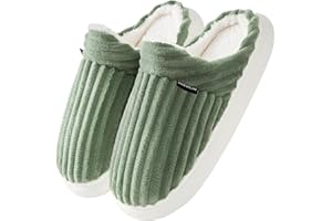 Misolin Chaussons Femme Hiver Chaud Pantoufles Homme Fourrés Confortable Mousses à Mémoire Automne Légères et respirantes Antidérapantes Intérieur/Extérieur