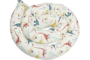 Yearonan Bettschlange geflochten,bettschlange Baby,bettschlange,Body Pillow,Nackenrolle Kissen Kopfkissen, seitenschläferkissen,nestchenschlange,Baby bettschlange(Dinosaurier Muster，230cm)