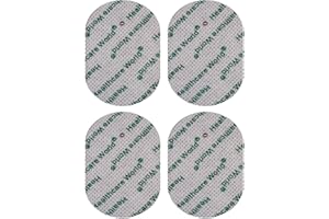 HEALTHCARE WORLD TENS-Elektroden starke Selbst Klebepads mit kleinen Druckknopf-Anschluss, 4 Stüke. Geeignet für Omron E2, E4 usw. Oval Form