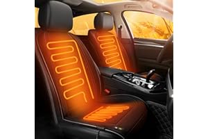 Generisch Winter Autositzauflage mit voller Rückenlehne - Bequeme Sitzmatte für Fahrer- und Beifahrersitz - Passend für in PKW, SUV, LKW und Transportern (Einzelsitz-Schwarz)