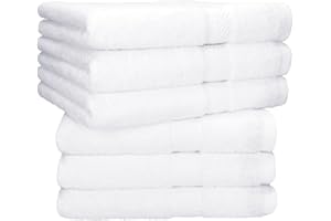 Betz Lot de 6 Serviettes de Toilette Palermo Taille 50x100 cm 100% Coton Couleur Blanc