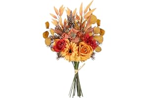 DEEMEI Autumn Artificial Flowers Bouquets Plants Decorations,Silk Floral Arrangements for Thanksgiving Home Table Centerpiece Fall Decor (Autumn Yellow)