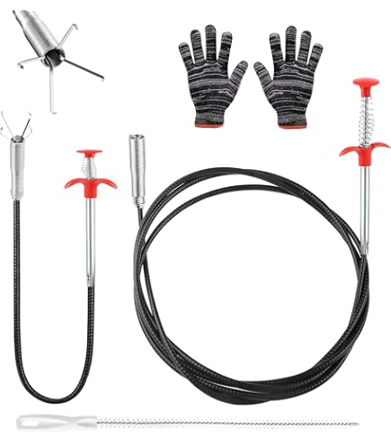 Afvoerreiniger, spiraal, 6 stuks, anti-breukstalen afvoerspiraal, afvoerreiniger, sticks 90 cm 130 cm, buisreinigingsspiraal, flexibele spiraal, afvoerreiniging voor wastafel, afvalwaterkanalen