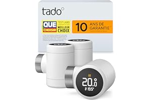 tado° Smart Thermostat X en lot de trois, gestion du radiateur via une application et une enceinte connectée (Alexa, Siri, Google Assistant), installation DIY, pas compatible avec tado° V3+