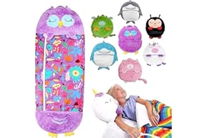 SAMNUERLY Schlafsack mit Kissen im Alter von 3+, 2 in 1 Tiger Schlafsack für Kinder, schläfriger Sack tragbarer und Faltbarer leichtes und atmungsaktives Tiercharakter Kinderkissen