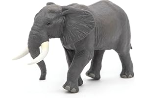 PAPO - Elefante africano - Statuetta di animale selvatico - 3 anni - Dipinto a mano - Idea regalo per bambini - Giocattolo educativo realistico - Resistente - 16,1 cm x 8,9 cm x 9,8 cm