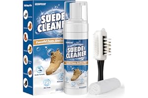 GLOWPOINT Suede and Nubuck Cleaner, 200ml Shoe Cleaning kit with 3-Sided Suede Brush & Towel, Suede Shoe Cleaner Foam Removes Dirt & Stain for Suede, Nubuck, Leather, Knit, Boots, Sneaker, Sandals