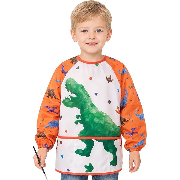 NAMIS Blouse Peinture Enfant 5-7 Ans – Tablier Imperméable Manches Longues, Super-héros, Avec Poche, Lavable