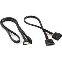 Câble Double SATA 3 - Données (7 Broches, 50cm) + Alimentation (Molex Vers SATA, 30cm) - Pour Disque Dur/SSD - 2