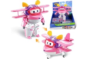 Super Wings Ellie flygplan, förvandlingsbar leksak och figur, tecknad förvandlingsbar robot, leksak för barn 3, 4, 5, 6, 7, 8