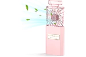 SHAALEK Lady Handheld Fan, Rechargeable Small Personal Fan with 3 Speeds Setting, Powerful Quiet Pull-out Portable Fan, Mini Cooling Desk Electric Fan for Girls Woman Office School Working Home - Pink