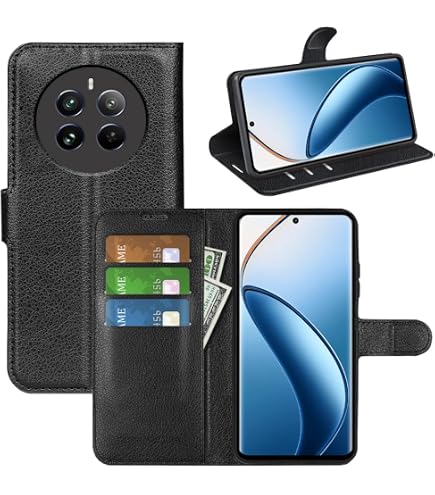 Custodia Portafoglio IUQXU Per Realme 12 Pro 5G / 12 Pro Plus 5G Con Protezione RFID, Vetro Temperato E Cinturino, Colore Viola