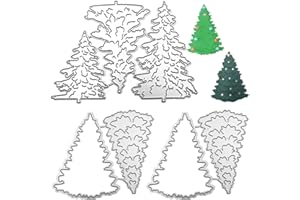 7 pezzi albero di Natale metallo fustelle, AIFUDA albero di Natale allegro taglio fai da te per goffratura carta che fa foto decorativo muore di carta Scrapbooking