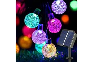 owwasd Guirlande Lumineuse Exterieur Solaire,30 LED Guirlande Guinguette Solaire Exterieure Étanche 8 Modes Décoration Lumière pour Jardin, Cour, Maison, Noël, Mariage, Fête(Coloré)