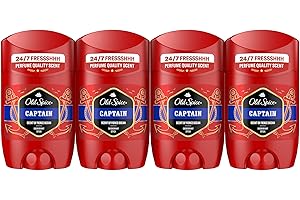 Old Spice Captain Desodorante En Barra Para Hombres 4x50 ml, Fresco 24 Horas, Todos Los Días Con Uso Diario, Perfume Duradero, Protección Contra El Mal Olor, 0% Sales De Aluminio