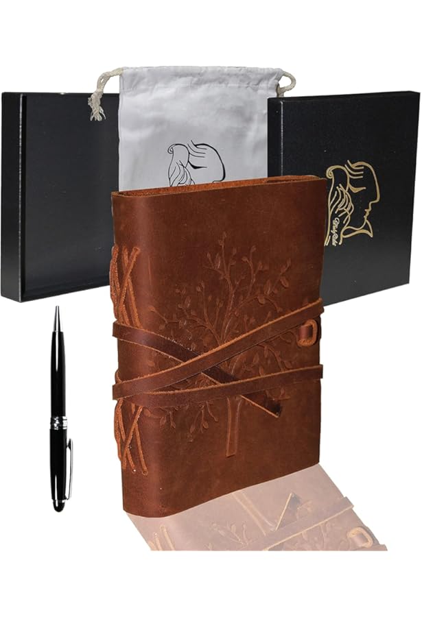 Leather Journal Notebook 200 Sheets 400pages Embossed Antique Handmade Kraft - View #5