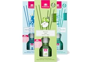 CRISTALINAS 3 Fresh Air Freshener Reed Diffusers, Ocean Breeze, Fresh Cologne, Apple, Pack of 3 x 40ml/8 Weeks