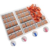 CESFONJER 35 Pcs Terminal Block, Compact Cable Connectors with Spring Push Lever (15 pcs 2 ports/10 pcs 3 ports/6 pcs 4 ports
