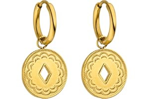 PURELEI® Lolani kolczyki damskie z trwałej stali nierdzewnej – wodoodporne kolczyki damskie o średnicy 1,4 cm – modna biżuteria dla Twojego indywidualnego wyglądu