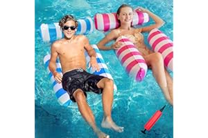 Aimisite Aufblasbare Wasserhängematte, 2 Stück Pool Floats,Schwimmbad, aufblasbare Wasser-Lounge, Mehrzweck-Pool-Hängematte, Pool-Stühle mit Pumpe für Pool, See, Strand