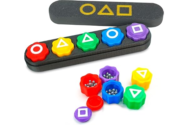 TOYPLASH - Set med 5 Gonggi Original Koreanska Tärningar - Färgglada Gong-gi Spelpjäser i Plast - Traditionellt Koreanskt Fingerfärdighetsspel för Barn, Familjer och Vuxna (Förvaringsetui)