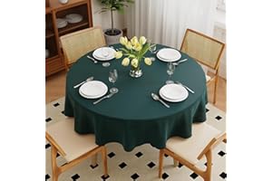 Zdada Green Round Table Cloth, 152cm/60Inch Large Circular Table Cloths, Polyester Fabric Washable Tablecloth Dining Table Cover For Banquet Party Home