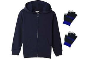 Bienzoe Boys Zip Up Hoodie: Kids Soft Anti-Pilling Fleece School Uniform Sweatshirt