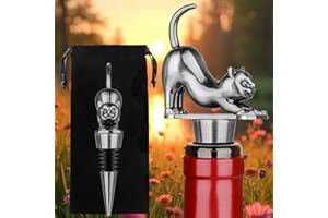 ‎LKKCHER LKKCHER Katze Weinverschluss, Katzen Deko Geschenke für Katzenliebhaber Frauen Männer, Katze Geschenke, Geburtstagsgeschenke, Weihnachtsgeschenke für Frauen Männer, Silber