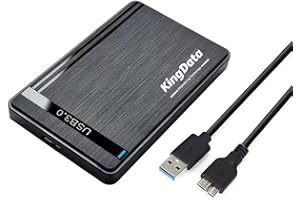KingData SSD HDD Hard Drive Enclosure 2.5 pollici SATA III USB 3.0 Caddy Case Lettore esterno Laptop Trasferimento dati veloce Cavo UASP incluso Indicatore LED senza attrezzi