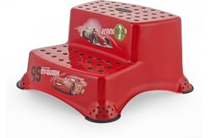 PLASTOREX Lulabi - Sgabello Disney Cars, Step 2 Gradini, Rosso