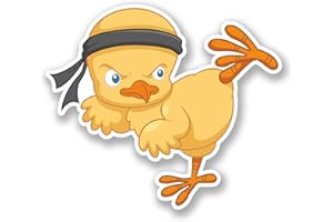 DESTINATIONVINYL 2 x Sticker Arts Martiaux poussin voiture vélo iPad Ordinateur Portable en Karaté Judo Cool # 4253 - 10cm Wide x 8.7cm Tall