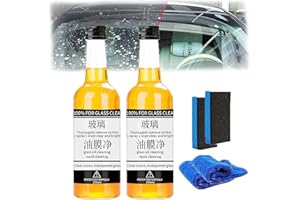 PELINUAR Oil Film Remover for Glass,Car Mounted Glass Oil Film Remover,Car Windshield Cleaner,Car Glass Oil Film Cleaner,Invisible Glass Cleaner Spray,Glass Stripper From Invisible Glass (2 Pcs)