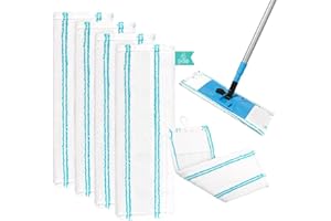 VFANDV 4 Pièces Serpillères de Rechange, Serpillères en Microfibre pour Balai Lave-Sol Housse de Nettoyage de Rechange La Tête de Ménage de Vadrouille, pour Balai à Plat Nettoyage Efficace