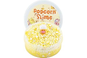 OKAYBEE Yellow Popcorn Foam Slime, Good Stretchy and Non-Sticky Crunchy Slime, Slime Party Favors for Girls and Boys Ages 8-12, Slime Sensory Toys, Holiday Birthday Hallowmas Gift for Kids