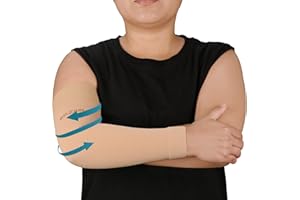 AMZAM® Medical Compression Arm Sleeve for Women & Men, 15-20 mmHg Graduated Compression Brace with Silicone Band for Pain Relief, Lymphedema, Edema, Swelling, Arthritis, Beige M