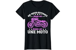 FEMME À MOTO CADEAUX Biker Girl Motarde Cadeau Motocyclette Femme à Moto T-Shirt