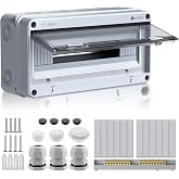 Neoteck Surface Electrical Distribution Box 18 Modules Distribution Box Outdoor Waterproof IP65 for Indoor and Outdoor