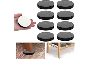 YBEATY Lot de 8 rehausseurs de meubles auto-adhésifs antidérapants en feutre pour table de lit, canapé, chaise, canapé (noir)