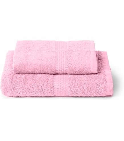 sourcing map 2 asciugamani da bagno blu/rosa/giallo