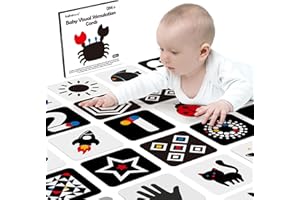 HAHALAND Niezbędne dla noworodka czarno-białe karty sensoryczne dla niemowląt zabawki o wysokim kontraście karty błyskowe dla dzieci umiejętności wizualne i stymulacja dla noworodka idealne niezbędne dla