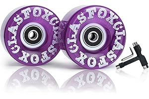 CLAS FOX 78A Indoor or Outdoor 65x35mm Quad Roller Skate Wheels with ABEC-9 Bearings 8 Pcs (Purple)