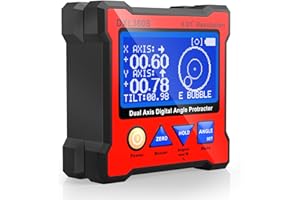 KOLSOL Digital Protractor DXL360S Digital Level Box GYRO + Gravity 2 in 1 Digital Protractor Inclinometer Dual Axis Level Box Digital Angle Finder with 0.01° Resolution 134(DXL360S)
