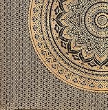 Magical Thinking Original Gold And Black Ombre Tapestry By RawyalCrafts Mandala Hippie Tapestry, Hippie Wall Hanging Tapestries, Bohemian Tapestries, Queen Mandala Home Decor By Monika Enterprises - 3