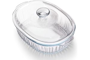 NUTRIUPS 3L Oval Glass Casserole Dish with Lid, Borosilicate Glass, Large Oval Casserole Dish for Oven, Oven Proof Dishes with Lids(31×21.5×13cm）