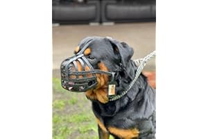 L&J PETS UK Bozal ligero de piel auténtica para perro Rottweiler, mastín y otros hocicos similares