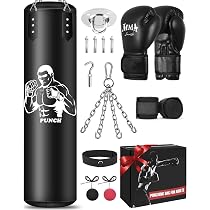 Sac De Frappe Vide 120cm JUOIFIP - Pour Boxe, MMA, Karaté - Avec Chaînes Et Protection - Remplissage Facile