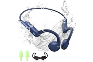 HIFI WALKER Casque à Conduction Osseuse Bluetooth 5.3 Étanche IPX8 - Écouteurs Sport sans Fil avec MP3 32Go pour Natation Piscine/Course à Pied/Cyclisme (Confort Léger, 8h Autonomie)