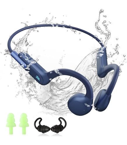AQUYY Casque De Natation Sans Fil Bluetooth 5.0 Open-Ear Écouteurs à Conduction Osseuse, Lecteur MP3 De Natation Étanche IPX8 De 16 Go, Casque Stéréo De Sport Course Pour Enfants Adultes Red