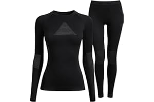EIISSION Ropa Termica Mujer Set Invierno Conjunto Ropa Interior Térmica Camiseta Manga Larga Pantalón Termico para el Frio Extremo Mallas Termicas
